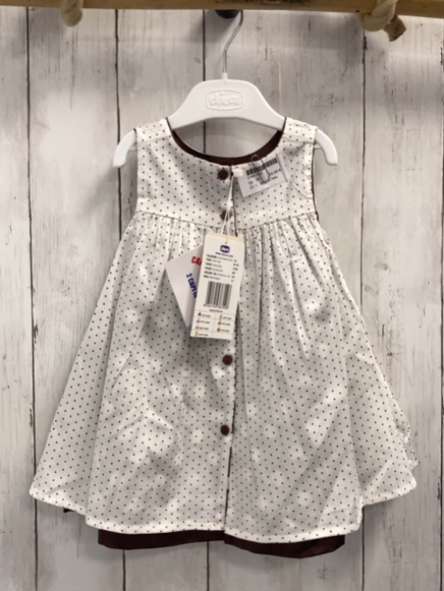 chicco neu Wendekleid Gr. 74  braun weiße Punkte + weiß braune Punkte NP 49,90 €