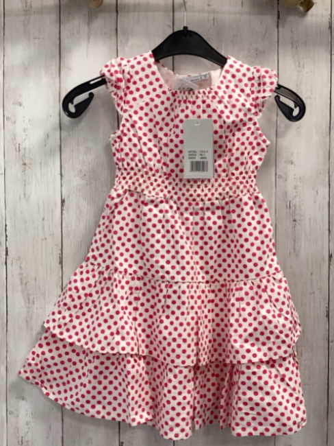 blue seven neu Kleid Gr. 98  weiß pink Punkte