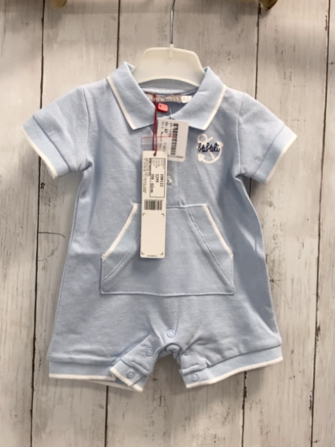 Boboli neu Playsuit Gr. 62  hellblau Polokragen