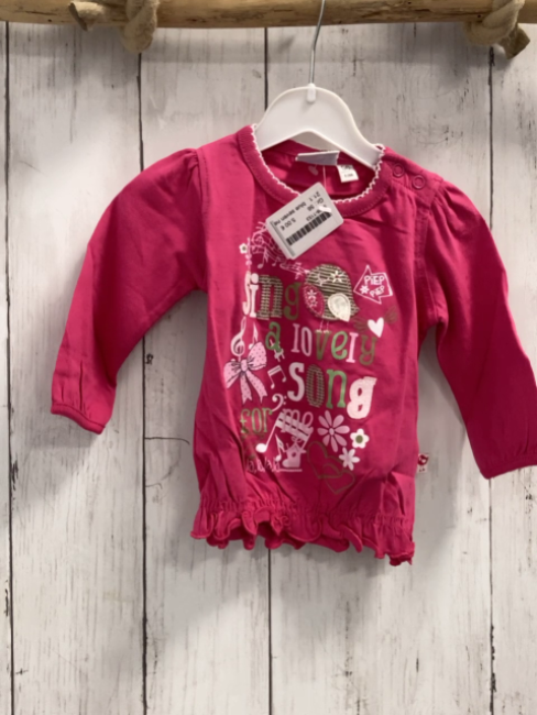 blue seven neu Langarmshirt Gr. 56  pink Schrift Aufnäher