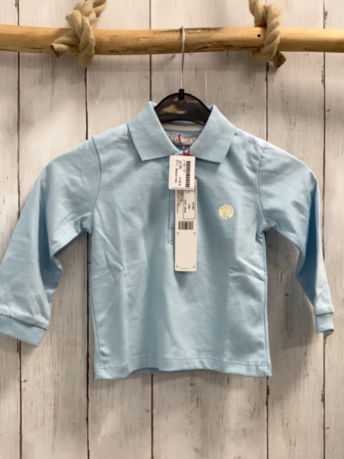 Boboli neu Langarmshirt Gr. 80  hellblau Polokragen
