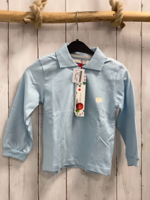 Boboli neu Langarmshirt Gr. 86  hellblau Polokragen