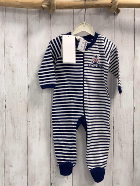 Jacky neu Strampler Gr. 62  blau weiß gestreift