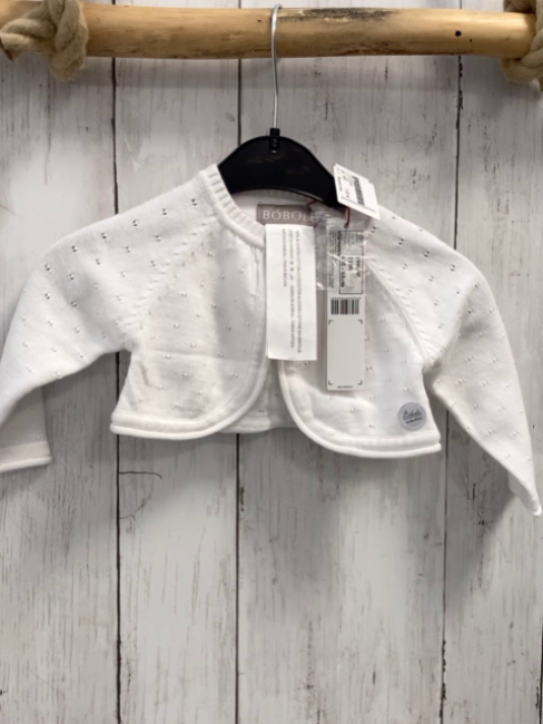Boboli neu Strickjacke Gr. 68  weiß Lochmuster