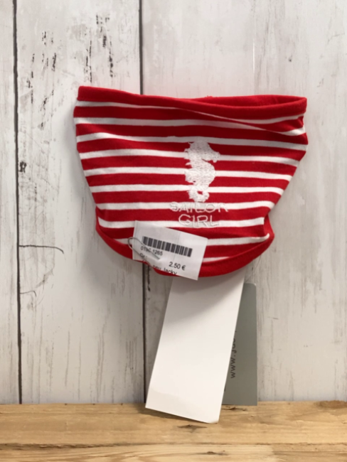 neu Jacky Halstuch rot weiß gestreift gesticktes Seepferdchen