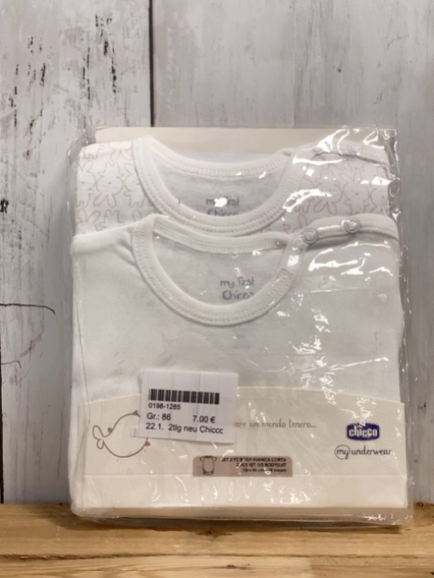 2tlg neu Chicco Bodyset Gr. 86  weiß beige Hasen NP 19,90 € (kurzarm)