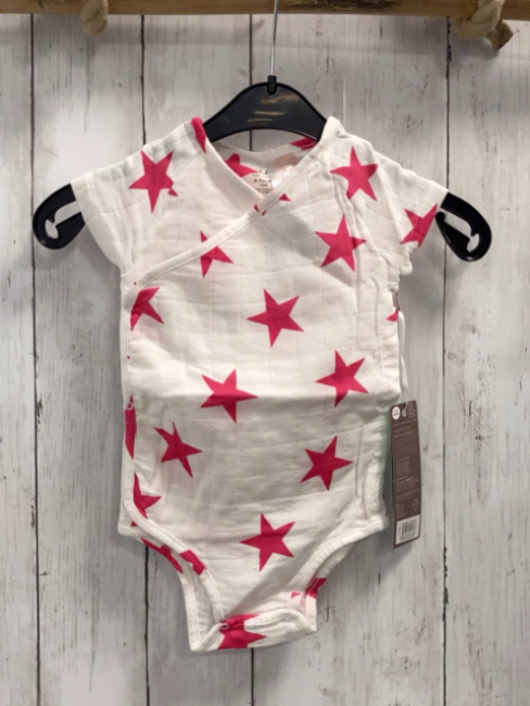 neu aden + anais Body Gr. 68  weiß pink Sterne musselin