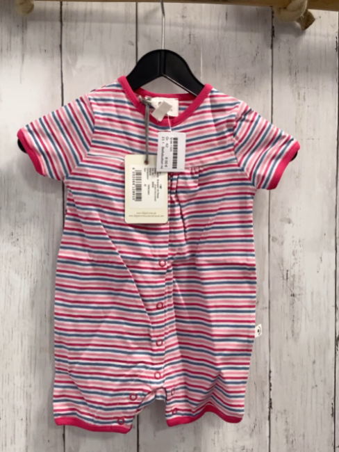 Bellybutton neu Playsuit Gr. 62  weiß pink rosa hellblauer Streifen 