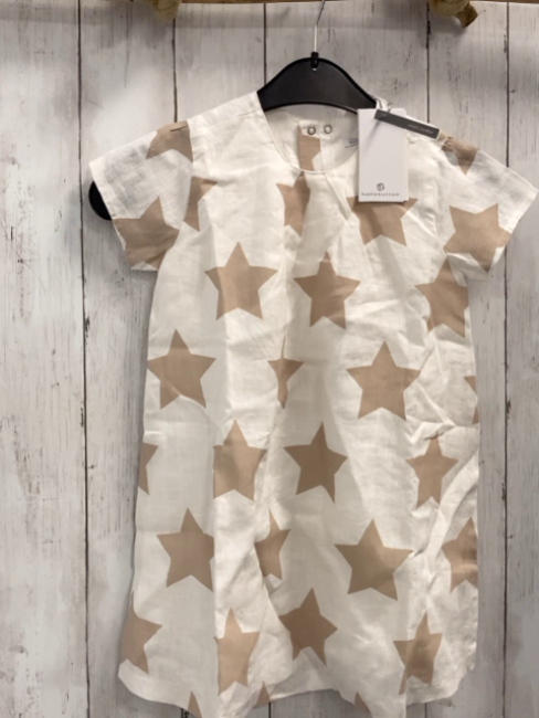 Bellybutton neu Kleid Gr. 98  weiß beige Sterne 100% Baumwolle NP 25,95€