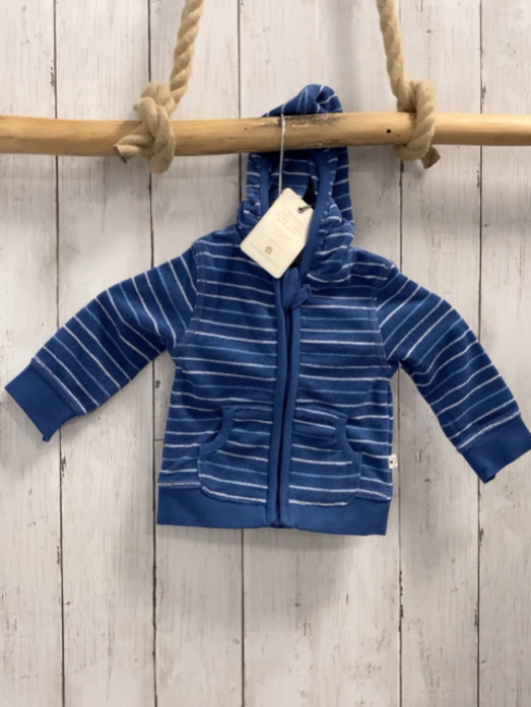 Bellybutton neu Frotteejacke Gr. 62  blau hellblau weiße Streifen