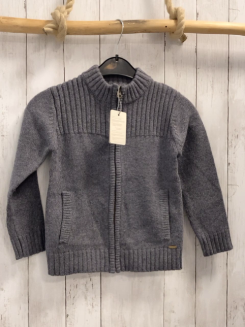 Bellybutton neu Strickjacke Gr. 128  grau 50% Schurwolle 