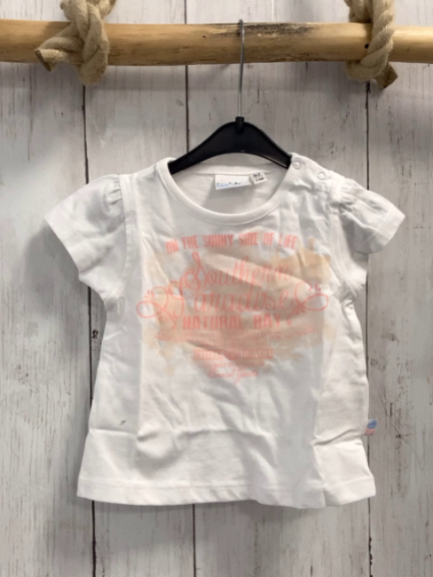 blue seven neu T-Shirt Gr. 62  weiß aprikot Schrift 