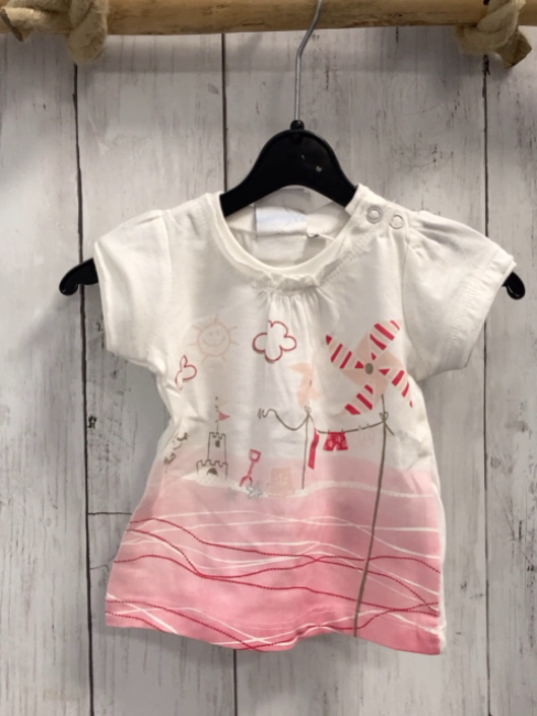 blue seven neu T-Shirt Gr. 56  weiß rosa Windräder Mädchen