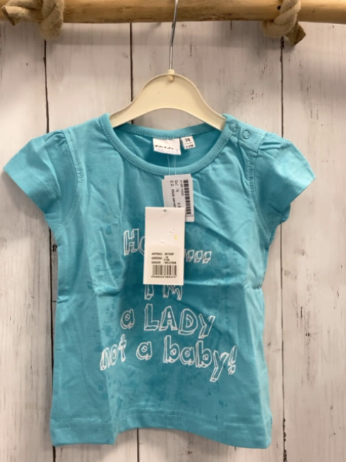 blue seven neu T-Shirt Gr. 74  hellblau weiße Schrift 