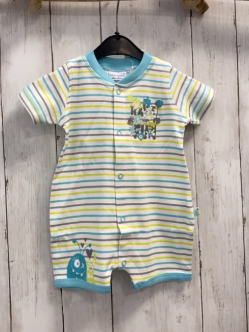 Blue seven neu Playsuit Gr. 62  weiß blau grün grau Streifen 