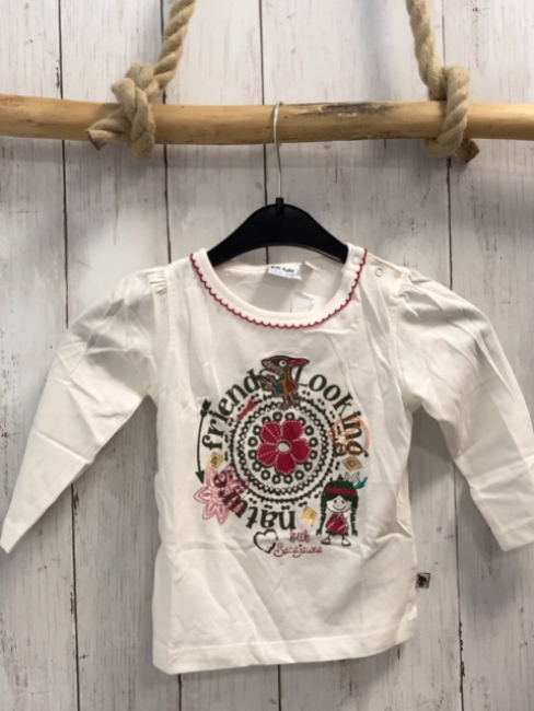 blue seven neu Langarmshirt Gr. 74  weiß oliv Schrift Mädchen 