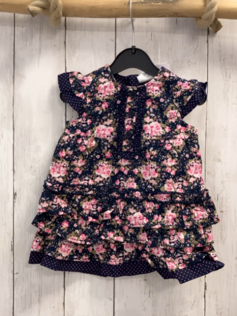 Blue seve neu Kleid Gr. 62  blau Blumen Punkte Rüsschen