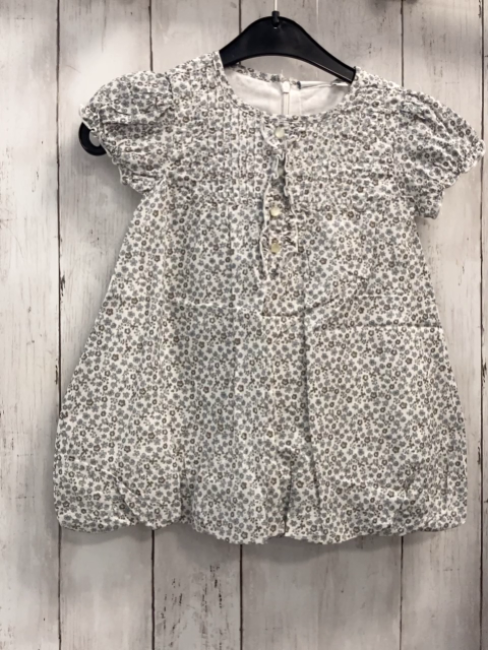 blue seven neu Kleid Gr. 86  weiß hellblau graue Blumen