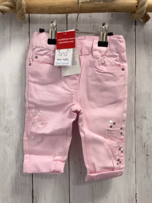 neu blue seven Hose Gr. 62  rosa Jeans Pailetten Bund verstellbar