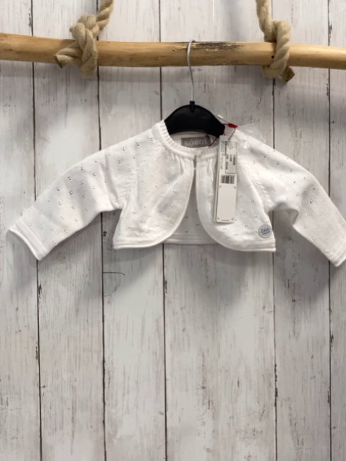 Boboli neu Strickjacke Gr. 62  weiß Lochmuster