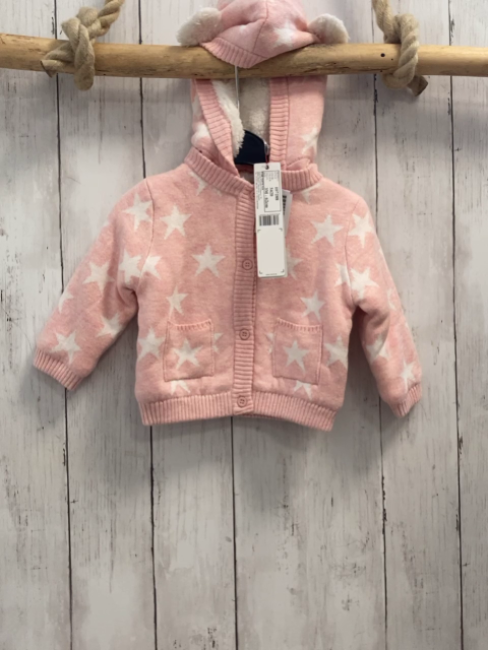 Boboli neu Strickjacke Gr. 62  rosa weiße Sterne gefüttert