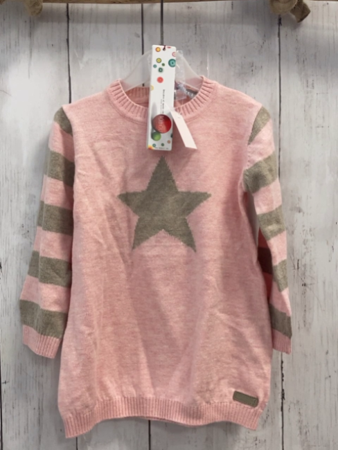 Boboli neu Kleid Gr. 80  rosa beige Streifen + Stern Strick