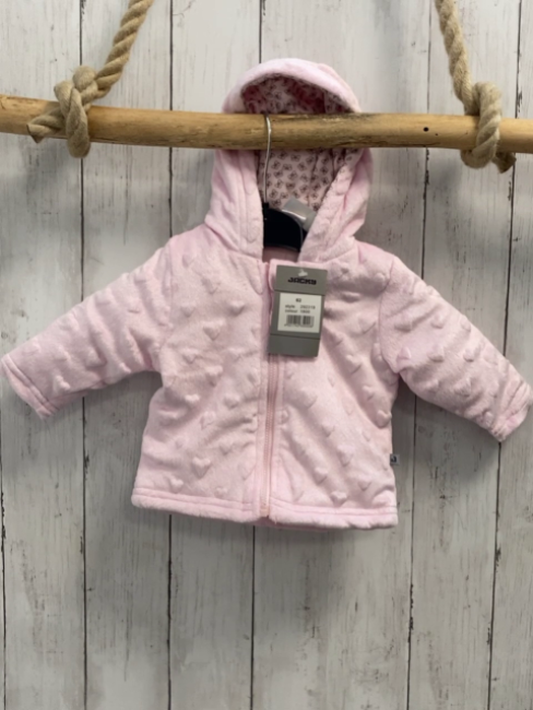 Jacky neu Plüschjacke Gr. 62  rosa Herzen Kapuze