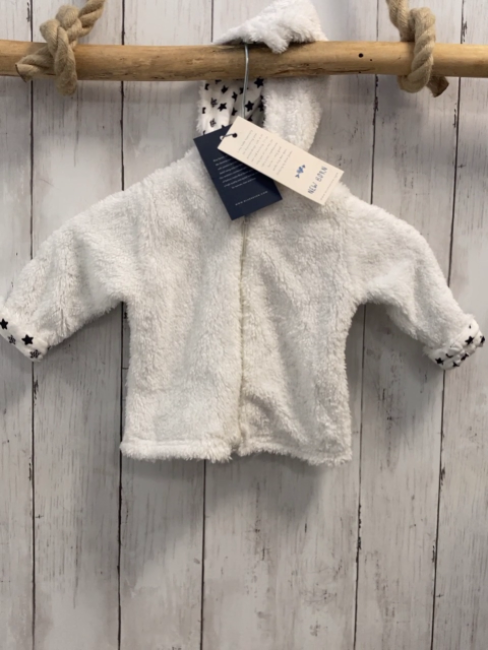 Blue seven neu Plüschjacke Gr. 62  weiß Kapuze