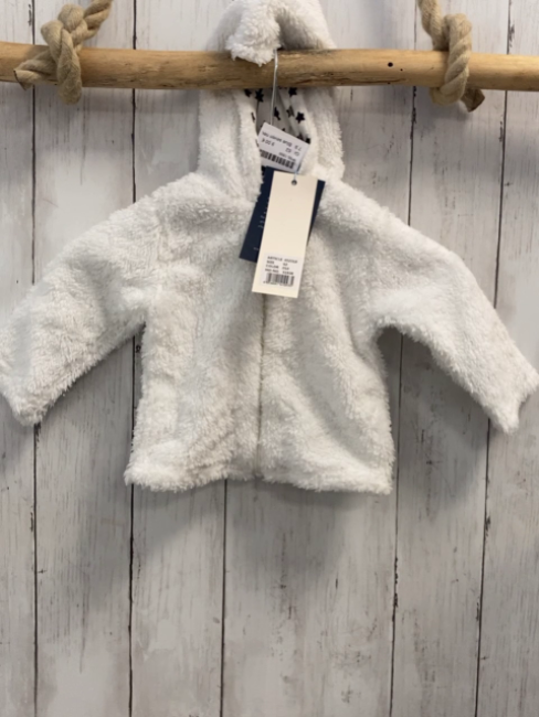 Blue seven neu Plüschjacke Gr. 62  weiß Kapuze