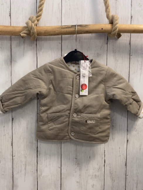 Boboli neu Kordjacke Gr. 68  beige Futter weiß gelbe Sterne