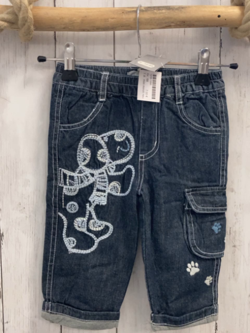 mini minoti neu Hose Gr. 68  blau weiße Nähte Hund leicht gefüttert NP 12,95€