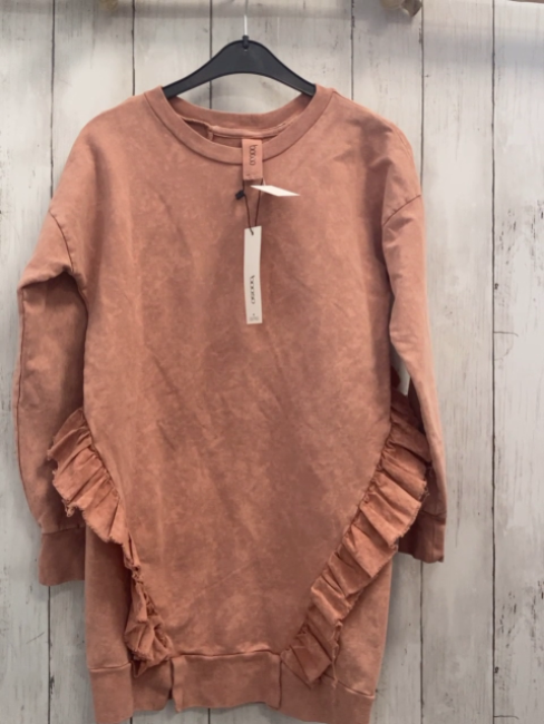 neu Booso  Kleid  Gr. 140  lachs Rüschen 