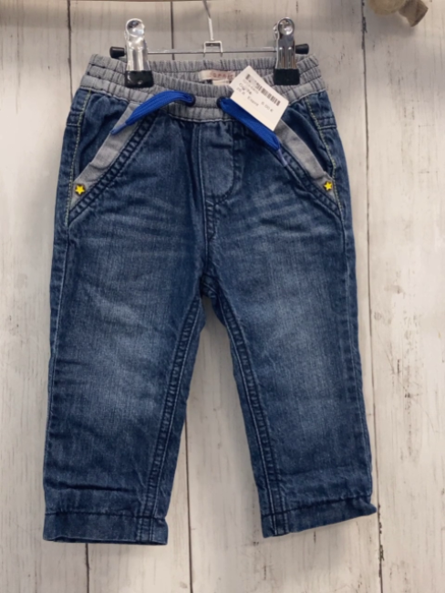 Esprit  Hose  Gr. 74  blau Jeans gefüttert grauer Bund blaue Kordel 