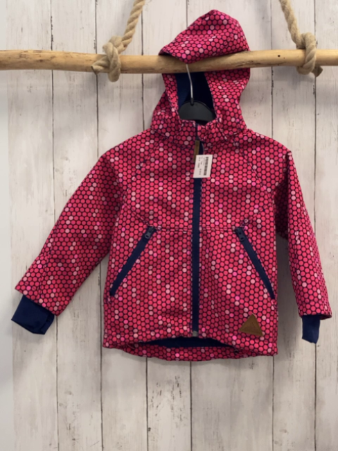 H&M  Softshelljacke  Gr. 104  blau pink rosa Punkte blauer Bund 