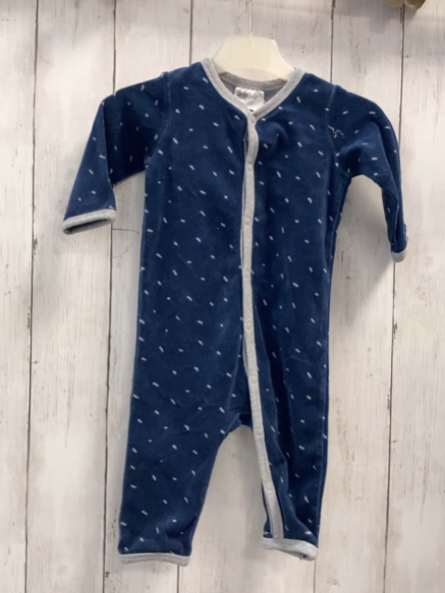 H&M Schlafanzug Gr. 68  blau graue Striche + Bund Nicky