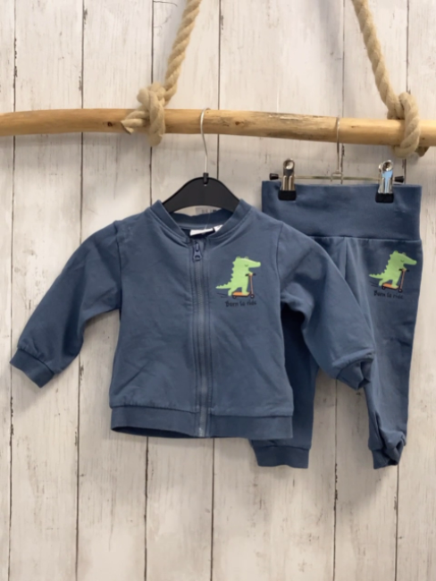 2tlg name it Sweatjacke + jogginghose Gr. 68  blau Krokodil