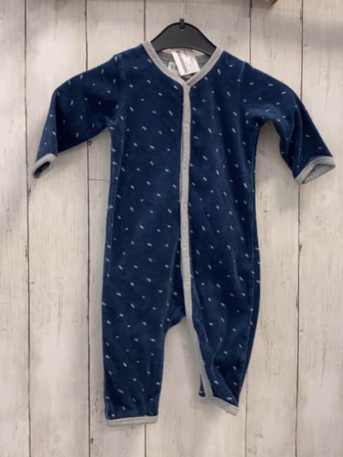 H&M  Overall  Gr. 68  dunkelblau hellgraue Strich + hellgrauer Bund Nicky 
