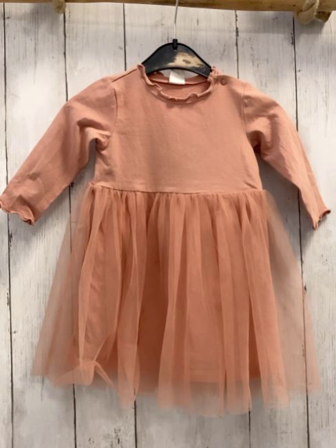 H&M Kleid Gr. 74  lachs Tüllrock