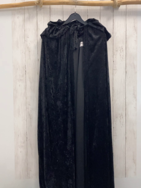 Karnevalwiertz  Karnevalkostüm Gr. L schwarzer Samtumhang mit Kapuze 