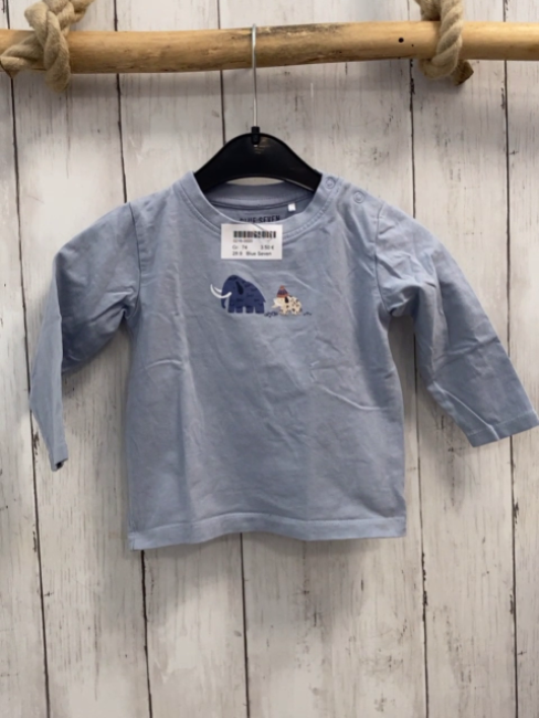 Blue Seven  Langarmshirt  Gr. 74   hellblau Mammuts 