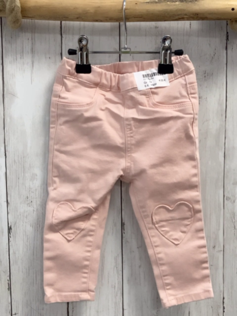 H&M Jeggings  Gr. 74  rosa Herzen auf den Knien Bund verstellbar 