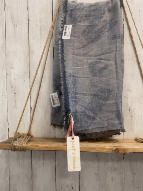 neu Tuch grau blau 