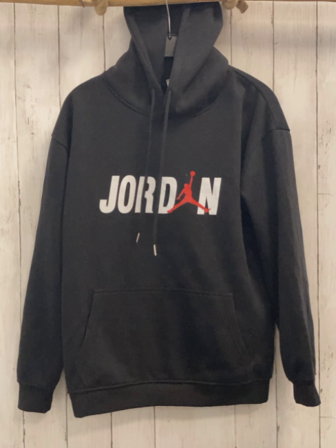 Jordan  Pullover  Gr. 164/170  schwarz Kapuze weiße Schrift Jordan roter Handballer 