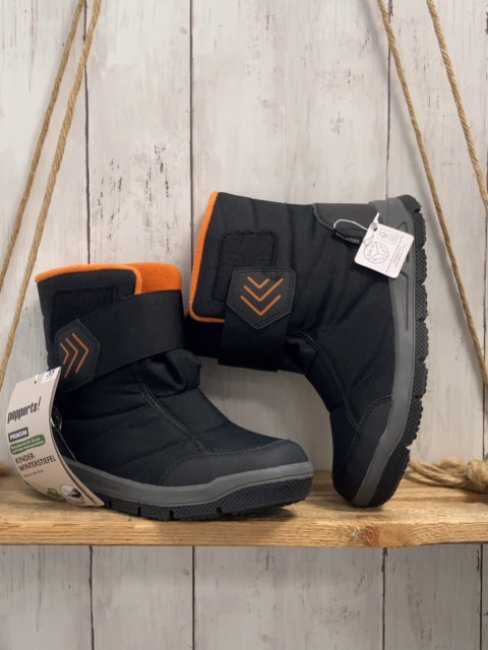 pepperts neu  Boots  Gr. 35  schwarz orange Fleecefutter 
