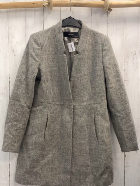 Zara  Mantel  Gr. L grau 100 % Shetland Wolle 