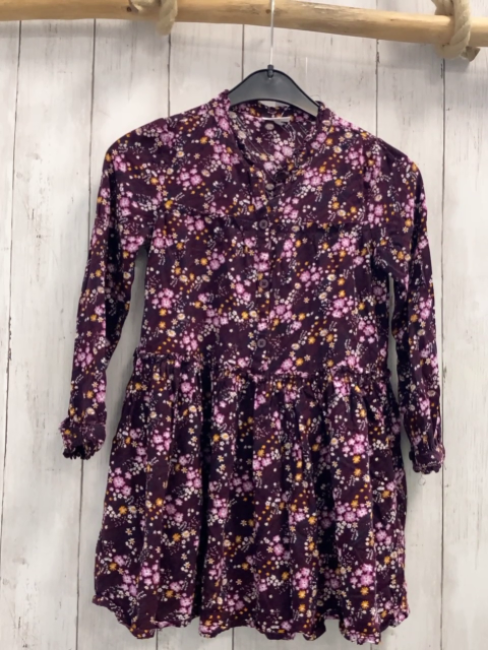 S´Oliver  Kleid  Gr. 116  aubergine bunte Blumen