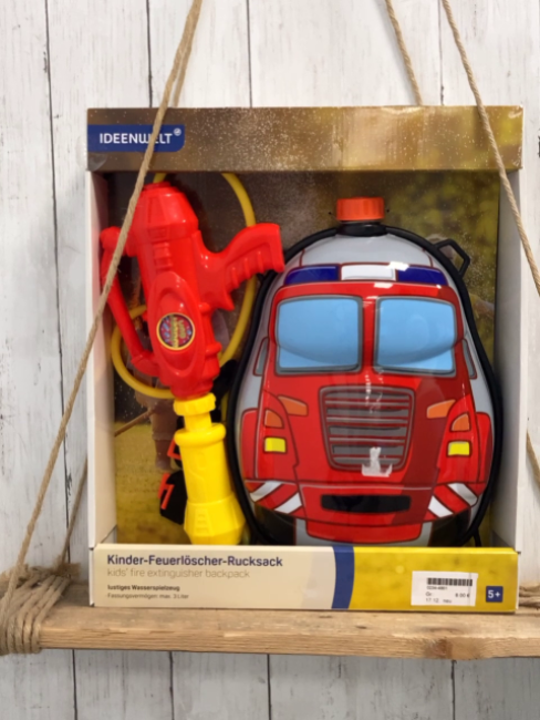 neu  Karnevalkostüm  Feuerlöscher-Rucksack im Karton 