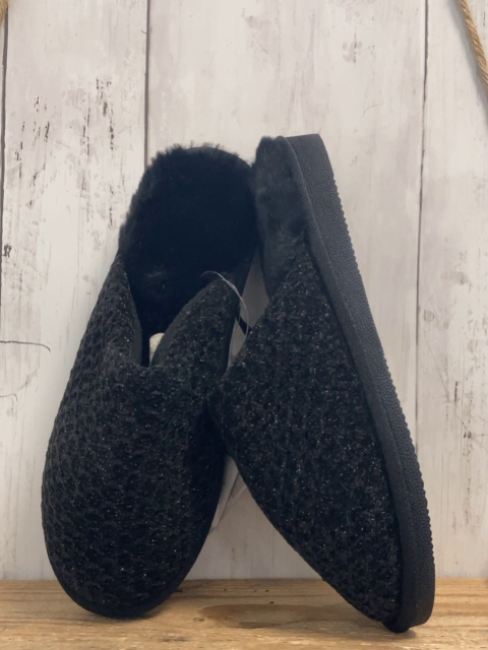 neu Hausschuhe Gr. 37  schwarz mit Glitzer