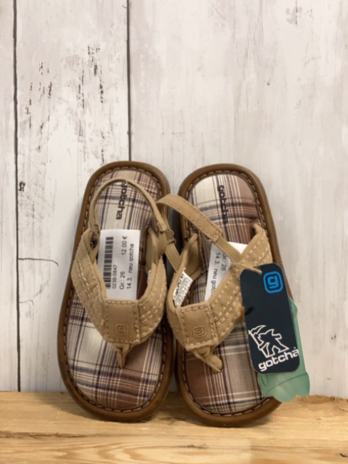 neu gotcha Flip Flops Gr. 26  braun kariert