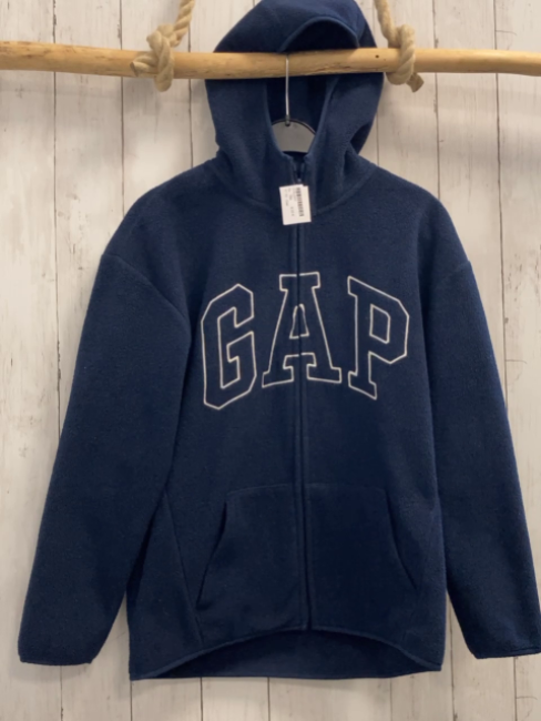 Gap Fleecejacke Gr. 164  blau Kapuze weiße Schrift